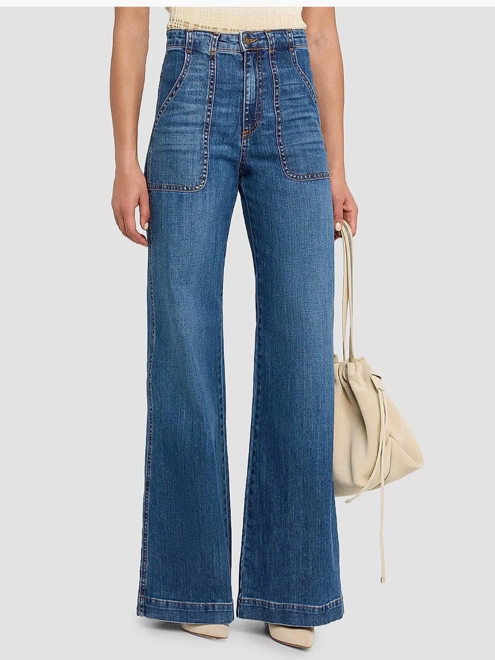 Ramy Brook Theodora Whiskered Wide leg jeans